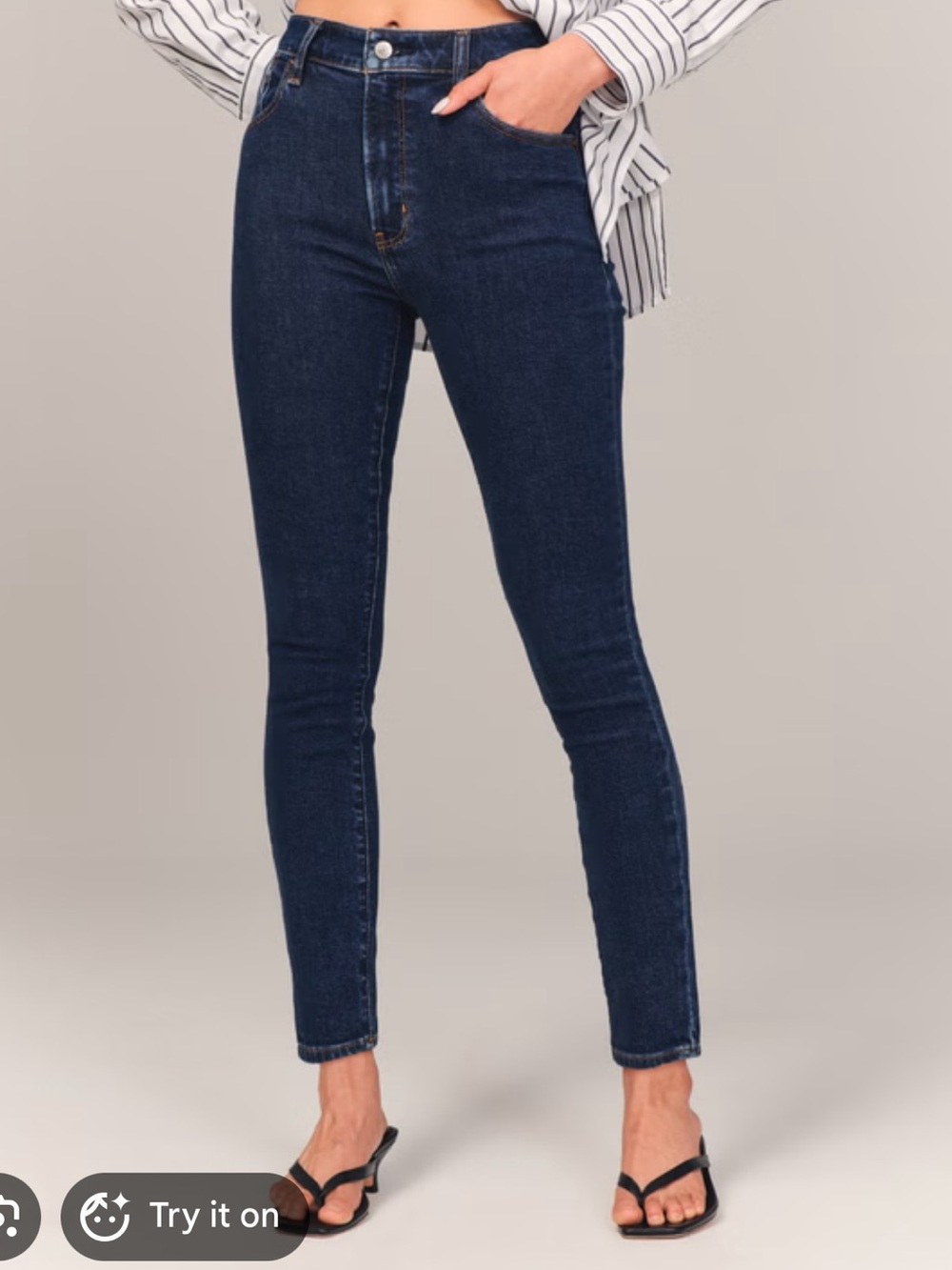Abercrombie & Fitch Curve Love Super Skinny Ankle High Rise Jean